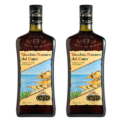 Vecchio Amaro Del Capo Kräuterlikör 2er Set, Spirituose aus Kalabrien, Alkohol, Flasche, 35%, 2 x 1 L von Caffo