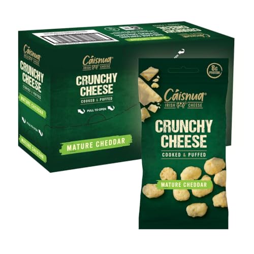 Cáisnua - Knusprig Gepufft Käse Snacks - 20g (Pack of 10) - Keto Snack - Proteinreich - Vegetarisch - (20g (Pack of 10), Mature Cheddar) von Caisnua