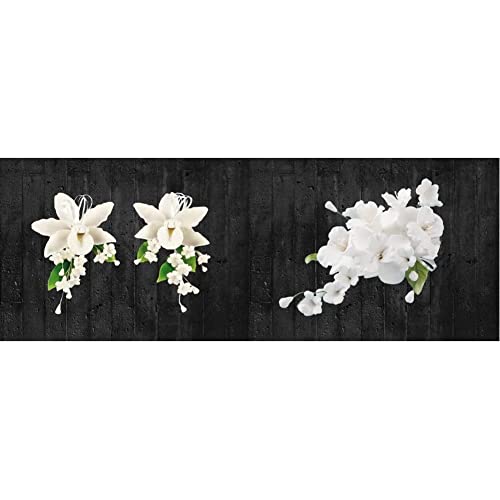 Cake Company Orchideen-Bouquet 2 Stück weiß 1er Pack (1 x 68 g) & Zuckerblumenboquet Orchidee 1 Stück weiß 1er Pack (1 x 55 g) von Cake Company