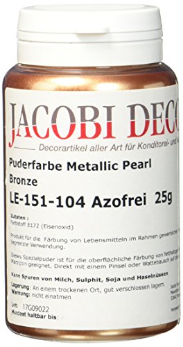 Cake Company Puderfarbe metallic pearl bronce (1 x 25 g) | Ideal zum färben von Lebensmitteln | Metallic Effekt von Cake Company