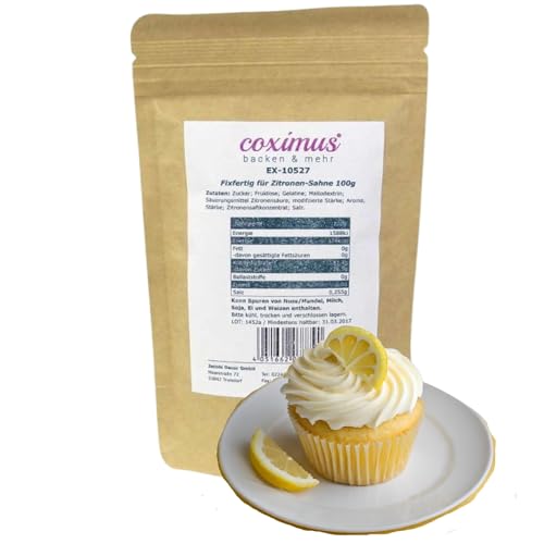 Fixfertig Zitronen Sahne Creme | 100g Cremepulver für Kuchen, Cupcakes, Desserts uvm. | gelingsichere Zubereitung & immer lecker von Cake Company