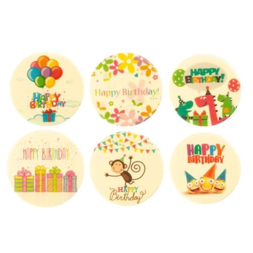 Cake Company – Happy Birthday Schokoladendeko für Torten, Muffins, Cupcakes uvm. | 6 Stück mit verschiedenen Motiven für Geburtstage, Größe 75mm | weiße Schokoladenaufleger aus belgischer Schokolade Cake Company – Happy Birthday Schokoladendeko für Torten, Muffins, Cupcakes uvm. | 6 Stück mit verschiedenen Motiven für Geburtstage, Größe 75mm | weiße Schokoladenaufleger aus belgischer Schokolade von Cake Company