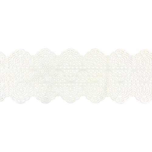 essbare Tortenspitze als filigrane Deko | 38x8cm fertige Zucker-Spitze | Spitzenrand weiß | fertiges Icing zum Gebrauch | Sweet Lace | Coximus von Cake Company