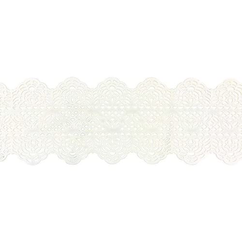 essbare Tortenspitze als filigrane Deko | 38x8cm fertige Zucker-Spitze | Spitzenrand weiß | fertiges Icing zum Gebrauch | Sweet Lace | Coximus von Cake Company