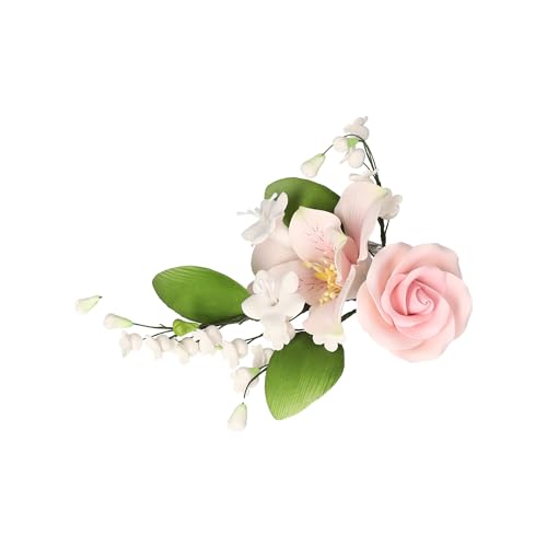 Cake Company Zuckerblumenboquet Lilie-Rose rosa 1er Pack (1 x 56 g) | Tortendekoration zur Hochzeit und Geburtstagen von Cake Company