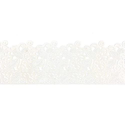 essbare Tortenspitze als filigrane Deko | 38 x 8 cm fertige Zucker-Spitze | Blüten und Blätter weiß | fertiges Icing zum Gebrauch | Sweet Lace | Coximus von Cake Company