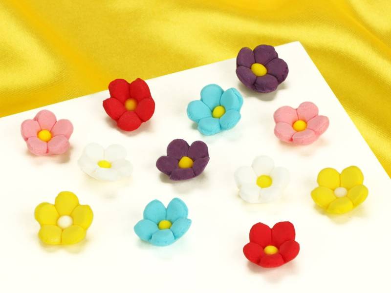 Blumen 13mm bunt Zucker 36 Stück von Cake-Masters