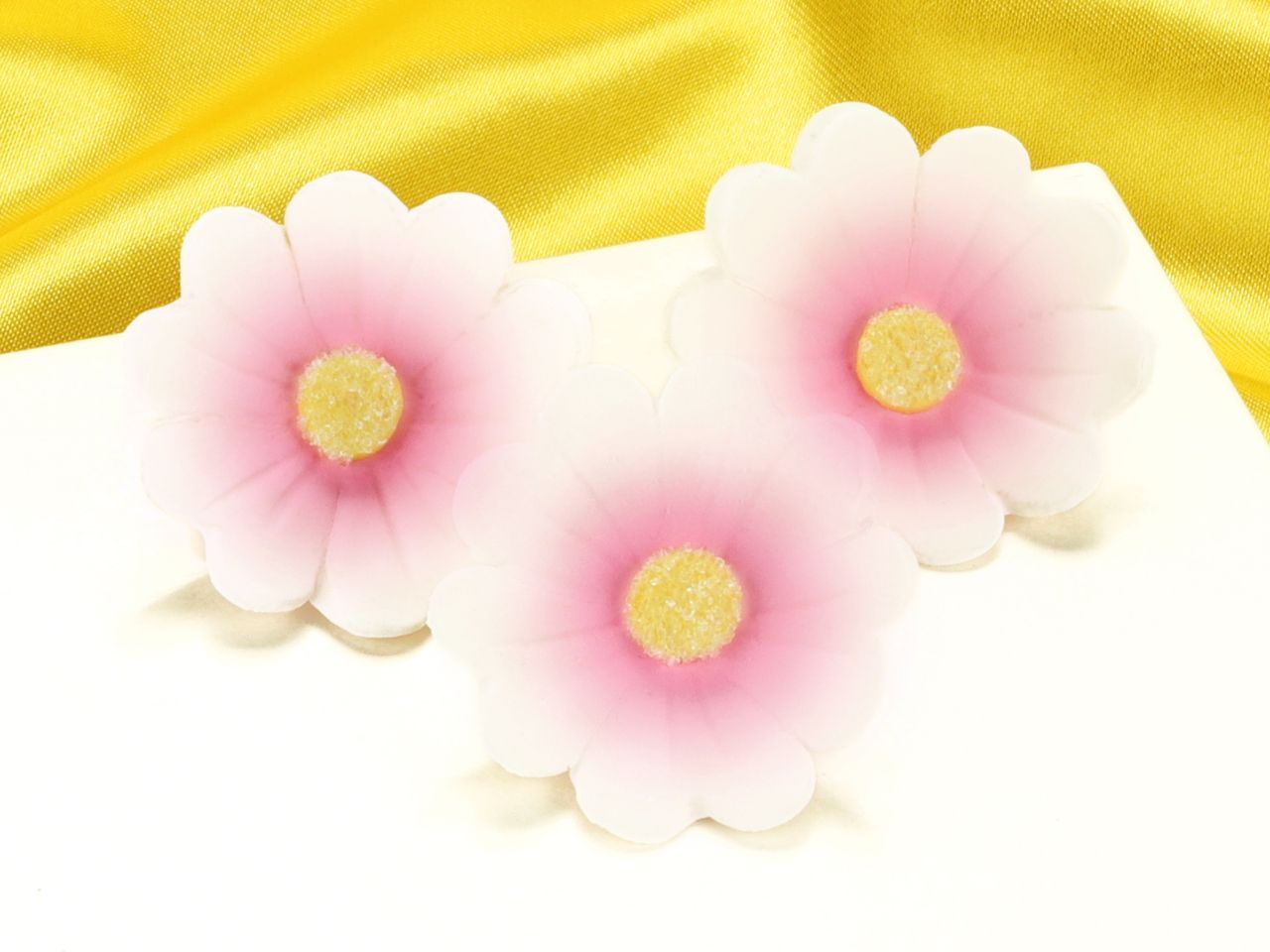 Blumen 40mm weiß-rosa Zucker 6 Stück von Cake-Masters