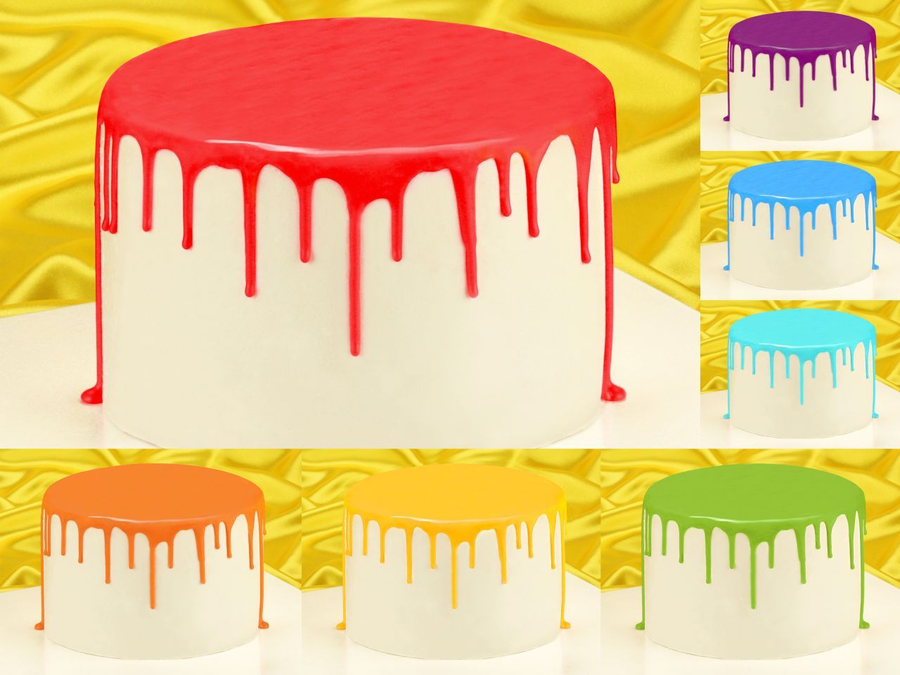 Cake Drip Glasur Rainbow-Set 7er von Cake-Masters
