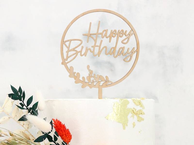 Cake Topper Holz Happy Birthday von Cake-Masters