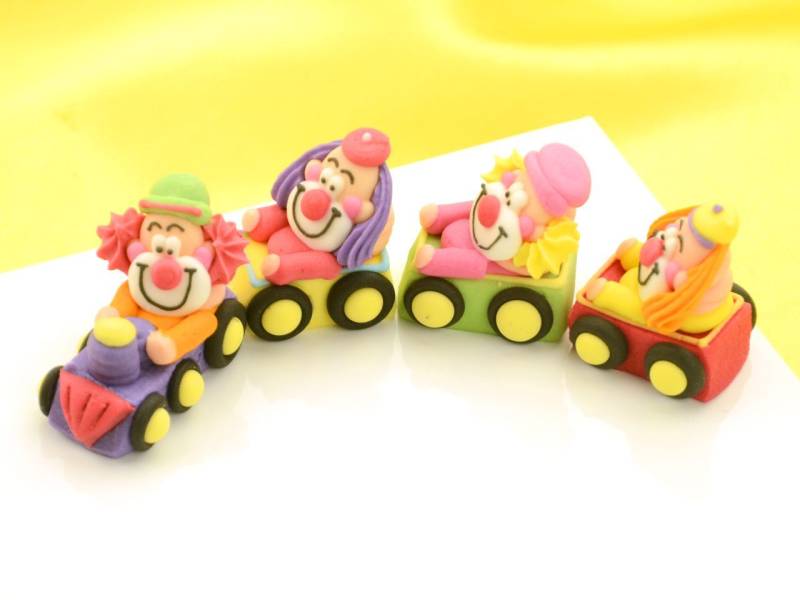 Clowns im Zug Zucker 4er Set von Cake-Masters