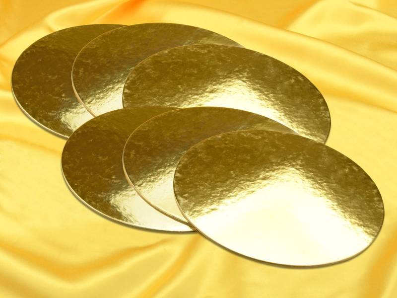Golden Plate 25cm gold glänzend 6 Stück von Cake-Masters