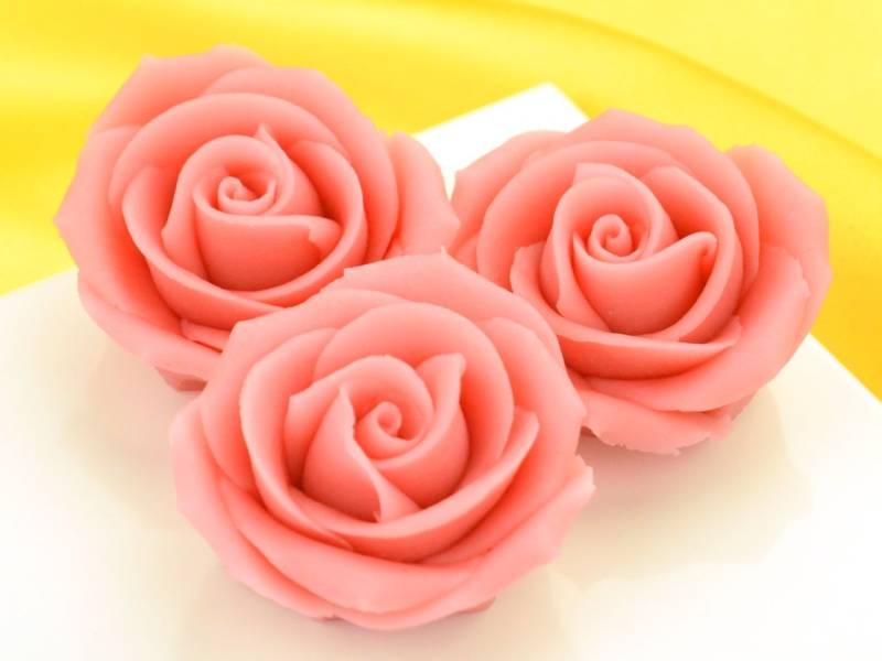 Marzipan-Rosen groß rosa 2 Stück von Cake-Masters