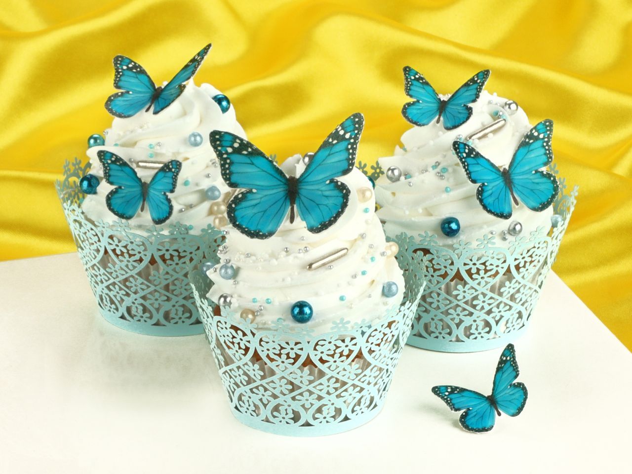 Wafer Paper Schmetterlinge blau 29 Stück ausgestanzt von Cake-Masters