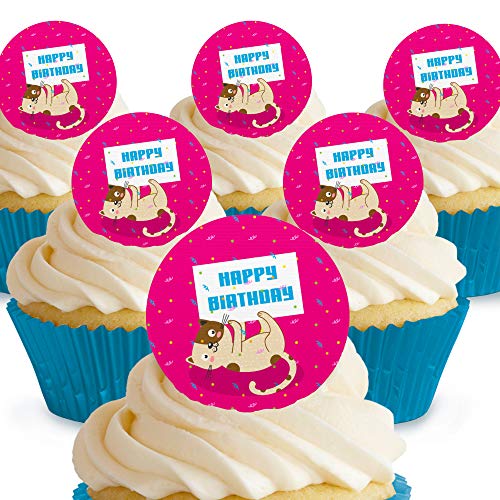 Cakeshop Happy Birthday Cat Banner essbare Kuchendekorationen – vorgeschnittene Premium Qualität Cake Shop 12 x Pre-cut Premium Wafer Paper Toppers Cakeshop Happy Birthday Cat Banner essbare Kuchendekorationen – vorgeschnittene Premium Qualität Cake Shop 12 x Pre-cut Premium Wafer Paper Toppers von Cakeshop