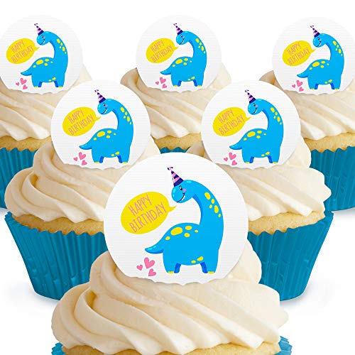 Cakeshop Happy Birthday Dinosaurier blau essbare Kuchendekorationen – vorgeschnittene Premium Qualität Cake Shop 12 x Pre-cut Premium Wafer Paper Toppers Cakeshop Happy Birthday Dinosaurier blau essbare Kuchendekorationen – vorgeschnittene Premium Qualität Cake Shop 12 x Pre-cut Premium Wafer Paper Toppers von Cakeshop