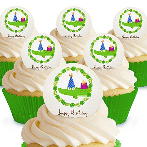 Cakeshop Happy Birthday Krokodil Essbare Kuchendekorationen – vorgeschnittene Premium Qualität Cake Shop 12 x Pre-cut Premium Wafer Paper Toppers Cakeshop Happy Birthday Krokodil Essbare Kuchendekorationen – vorgeschnittene Premium Qualität Cake Shop 12 x Pre-cut Premium Wafer Paper Toppers von Cakeshop