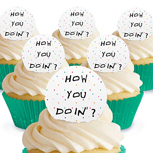 Cakeshop How You Doin? Essbare Kuchendekoration, Motiv: Freunde, vorgeschnitten, Premium Qualität Cake Shop 12 x Pre-cut Premium Wafer Paper Toppers Cakeshop How You Doin? Essbare Kuchendekoration, Motiv: Freunde, vorgeschnitten, Premium Qualität Cake Shop 12 x Pre-cut Premium Wafer Paper Toppers von Cakeshop