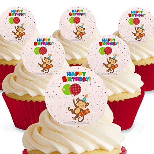 Cakeshop Kuchendekoration, Motiv „Happy Birthday Party“, essbar, vorgeschnitten, Premium-Qualität 12 x Pre-cut Premium Wafer Paper Toppers Cakeshop Kuchendekoration, Motiv „Happy Birthday Party“, essbar, vorgeschnitten, Premium-Qualität 12 x Pre-cut Premium Wafer Paper Toppers von Cakeshop