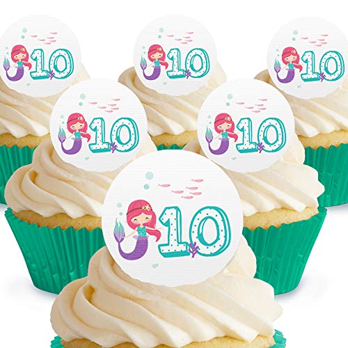 Cakeshop Kuchendekoration, Motiv Meerjungfrau, essbar, vorgeschnitten, hochwertig, 10 Stück 12 x Pre-cut Premium Wafer Paper Toppers Cakeshop Kuchendekoration, Motiv Meerjungfrau, essbar, vorgeschnitten, hochwertig, 10 Stück 12 x Pre-cut Premium Wafer Paper Toppers von Cakeshop