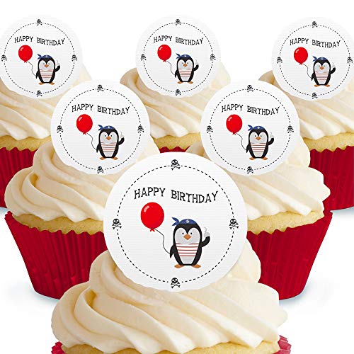 Cakeshop Kuchendekoration, Motiv: Piraten-Pinguin, essbar, vorgeschnitten, Premium-Qualität 12 x Pre-cut Premium Wafer Paper Toppers Cakeshop Kuchendekoration, Motiv: Piraten-Pinguin, essbar, vorgeschnitten, Premium-Qualität 12 x Pre-cut Premium Wafer Paper Toppers von Cakeshop