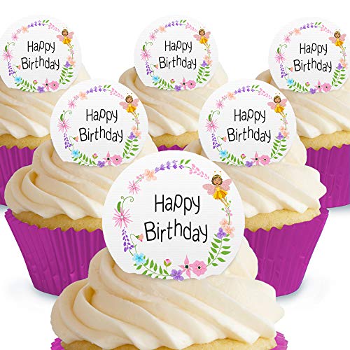 Cakeshop Kuchendekorationen Happy Birthday Fee Blumen Essbar Kuchendekorationen – vorgeschnittene Premium Qualität Cake Shop 12 x Pre-cut Premium Wafer Paper Toppers Cakeshop Kuchendekorationen Happy Birthday Fee Blumen Essbar Kuchendekorationen – vorgeschnittene Premium Qualität Cake Shop 12 x Pre-cut Premium Wafer Paper Toppers von Cakeshop