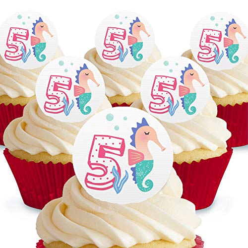 Cakeshop Kuchendekorationen unter dem Meer Seepferdchen, essbar, vorgeschnitten, hochwertig, 5 Stück 12 x Pre-cut Premium Wafer Paper Toppers Cakeshop Kuchendekorationen unter dem Meer Seepferdchen, essbar, vorgeschnitten, hochwertig, 5 Stück 12 x Pre-cut Premium Wafer Paper Toppers von Cakeshop