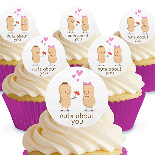 Cakeshop Nuts About You Essbare Kuchendekorationen – vorgeschnittene Premium-Qualität Cake Shop 12 x Pre-cut Premium Wafer Paper Toppers Cakeshop Nuts About You Essbare Kuchendekorationen – vorgeschnittene Premium-Qualität Cake Shop 12 x Pre-cut Premium Wafer Paper Toppers von Cakeshop