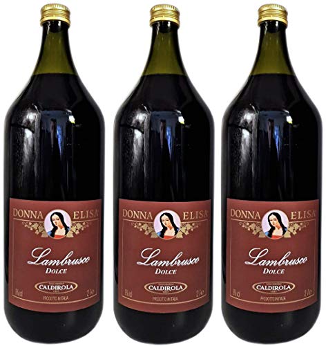 Lambrusco rosso dolce Puglia Donna Elisa Caldirola IGT (3 X 2 Lt.) - Vino Roter Süßer 9% Vol. aus Italien von Caldirola