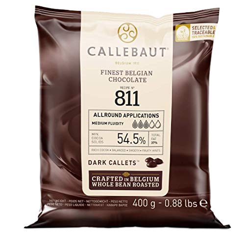 CALLEBAUT Receipe No. 811 - Kuvertüre Callets, Zartbitterschokolade, 54,5% Kakao, 1 x 400G von Callebaut