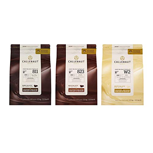 Callebaut, Dark, Milk & White Schokoladenstückchen (3 x 2,5kg Bundle) von Callebaut