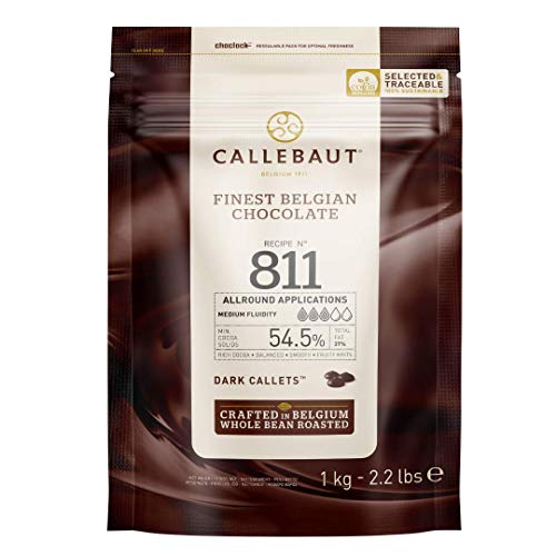 Callebaut Receipe No. 811 Kuvertüre Callets, Zartbitterschokolade, 54,5% Kakao, 1000 g von Callebaut
