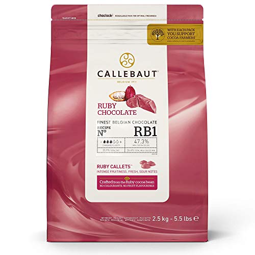 Callebaut Ruby Chocolate 'RB1' Callets - Pack Size = 4x2.5kg von Callebaut