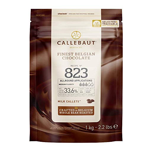 CALLEBAUT Receipe No. 823 - Kuvertüre Callets, Vollmilch Schokolade, 33,6% Kakao (1000 GR) von Callebaut