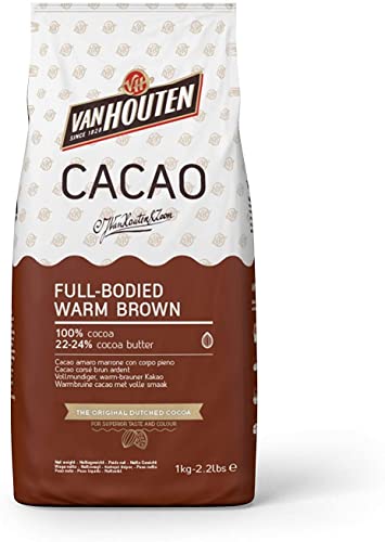 Van Houtan Kakao 1kg vollmundiger warmer 100% Kakao 22-24 % Kakaobutter Hochwertiges Hochwertiges Kakaopulver für den professionellen und privaten Gebrauch seit 1828 Schutzhülle für 075 von Callebaut
