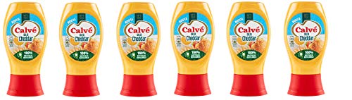 6x Calvé Salsa Cheddar Tafelsauce Soße Cheddar-Sauce Squeeze Würzsaucen 100% recycelbare Flasche 245ml von Calvé