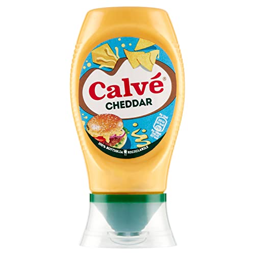 Calvé Salsa Cheddar Tafelsauce Soße Cheddar-Sauce Squeeze Würzsaucen 100% recycelbare Flasche 245ml von Calvé