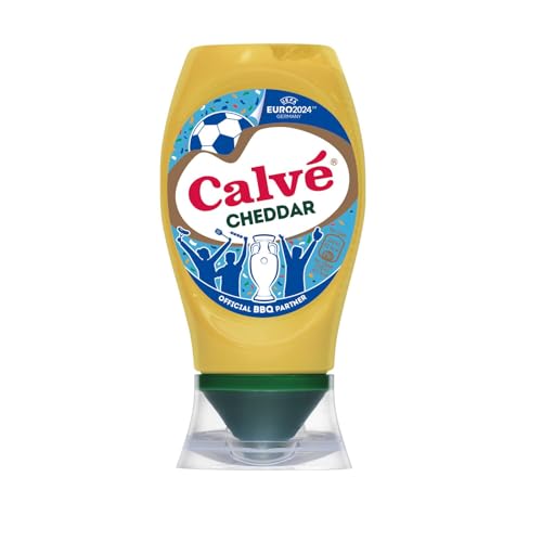 Calvé Salsa Cheddar Tafelsauce Soße Cheddar-Sauce Squeeze Würzsaucen 100% recycelbare Flasche 245ml von Calvé