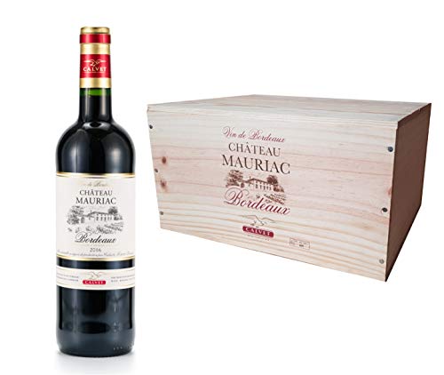 Château Mauriac - Bordeaux - 6 x 0,75 Liter in Holzkiste von Calvet