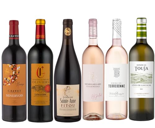 La Grande Vinothèque - Wein Probierpaket - Auswahl von 6 Rot-, Weiß- und Roséweinen der südfranzösischen Appellationen (6 x 0,75L) von La Grande Vinothèque