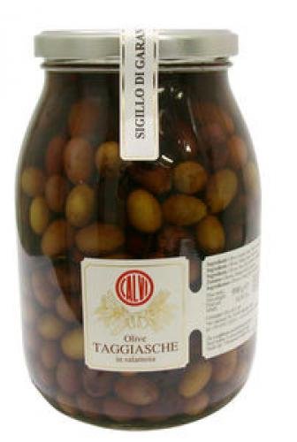 Calvi - Taggiasca Oliven in Salzlake, mit Stein, 360 g Glas, ideal in Salaten, auf einer Antipasti-Platte, als Zutat in Nudelsalaten oder als Topping auf Bruschetta von Calvi