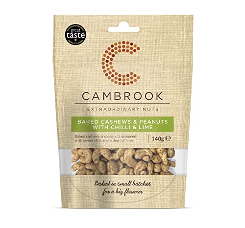 Cambrook – Gebackene Cashewnüsse und Erdnüsse mit Chili und Limette, 140-g-Beutel Cambrook – Gebackene Cashewnüsse und Erdnüsse mit Chili und Limette, 140-g-Beutel von Cambrook