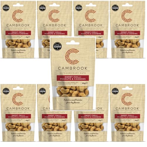 Cambrook – Gebackene süße Chili-Erdnüsse und Cashewnüsse, 80-g-Beutel, 9er-Pack Cambrook – Gebackene süße Chili-Erdnüsse und Cashewnüsse, 80-g-Beutel, 9er-Pack von Cambrook