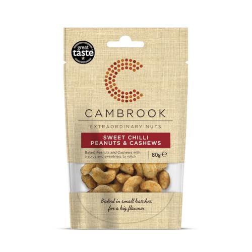 Cambrook – Gebackene süße Chili-Erdnüsse und Cashewnüsse, 80-g-Beutel Cambrook – Gebackene süße Chili-Erdnüsse und Cashewnüsse, 80-g-Beutel von Cambrook