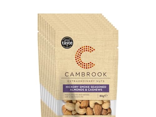 Cambrook - Hickory Smoke gewürzte Mandeln und Cashewnüsse, 80-g-Beutel, 9er-Packung Cambrook - Hickory Smoke gewürzte Mandeln und Cashewnüsse, 80-g-Beutel, 9er-Packung von Cambrook