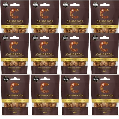 Cambrook - Karamellisierte Cashewnüsse, 45-g-Beutel, 12er-Packung Cambrook - Karamellisierte Cashewnüsse, 45-g-Beutel, 12er-Packung von Cambrook