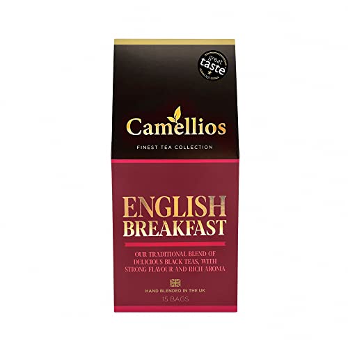 Englischer Frühstückstee, Pyramiden-Teebeutel, Camellios (15 Teebeutel, 1 Packung) von Camellios