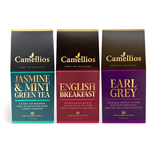 Speciality Tee-Auswahl, 3 klassische Tees, Kamelien (3er-Pack, je 15 Teebeutel) von Camellios