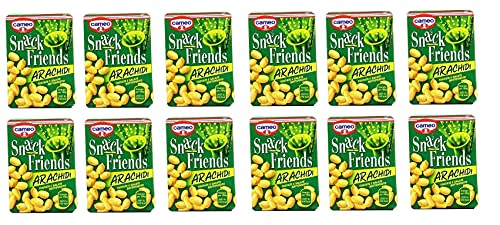 12x Cameo Snack Friends Arachidi Tostate e Salate Peanuts Geröstete und Gesalzene Erdnüsse Vakuumverpackung 40g von Cameo