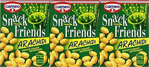 20x Cameo Snack Friends Arachidi Tostate e Salate Peanuts Geröstete und Gesalzene Erdnüsse Vakuumverpackung 40g von Cameo